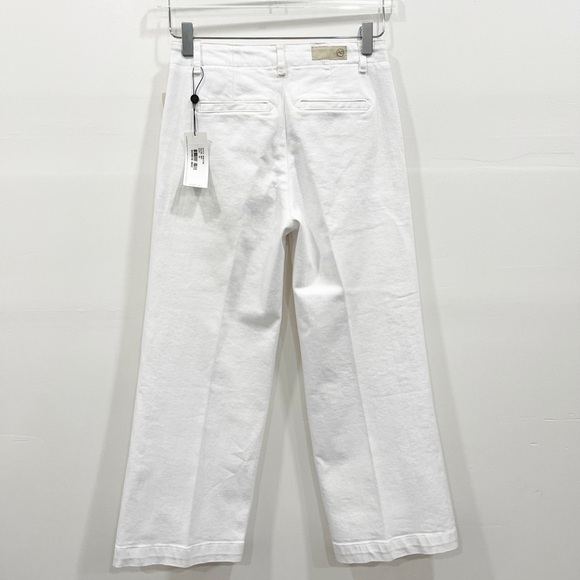 Anthropologie AG Juliette Mid-Rise Trouser Jeans Nautical Wide Leg Crop 25 White - Picture 3 of 14